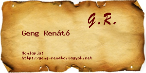Geng Renátó névjegykártya